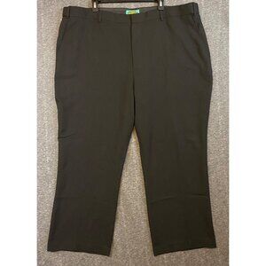 Haband's Fit Forever Men's Black Dress Pants Size 48x30 Flat Front Stretch Waist